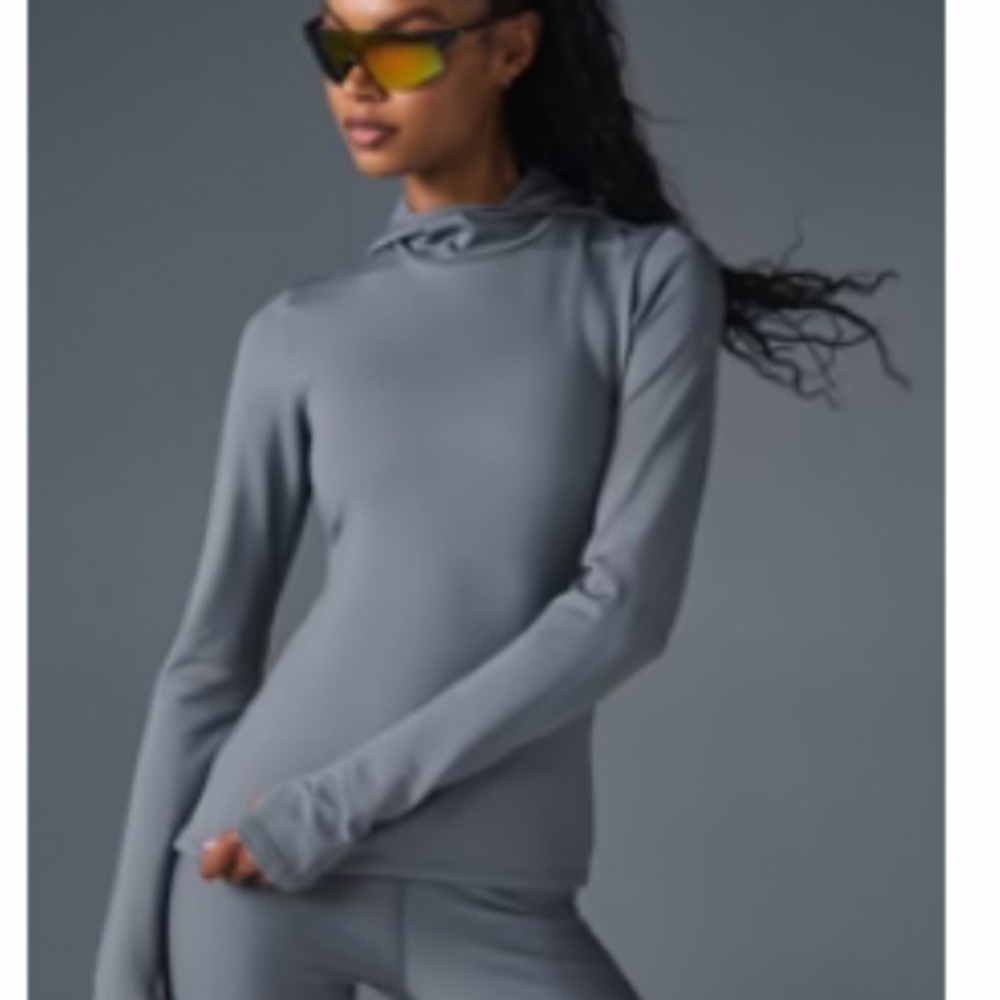 ALO Airlift Winter Warm Hoodie Steel Gray